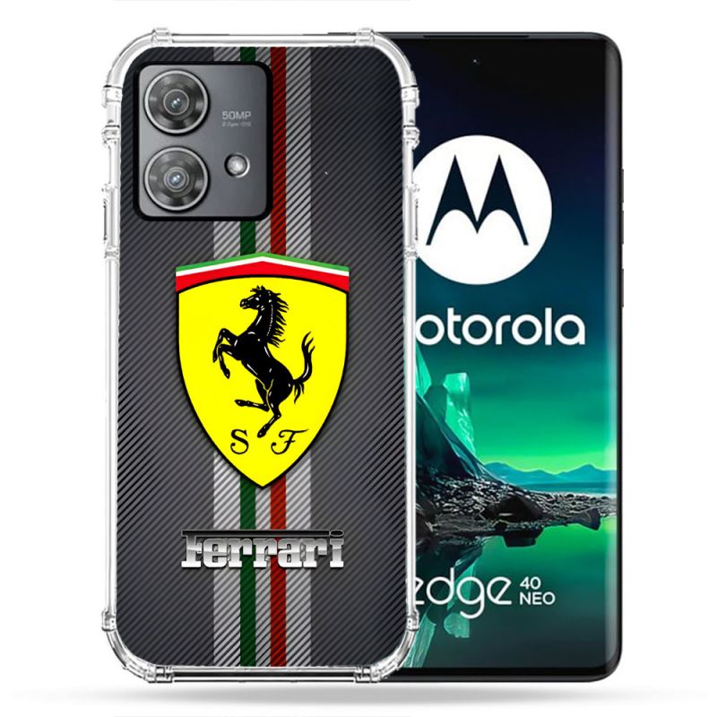 Coque Renforcée Pour Motorola Edge 40 Neo Ferrari Carbone