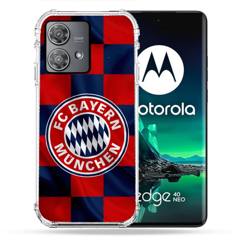 Coque Renforcée Pour Motorola Edge 40 Neo Foot Bayern Munich Carreaux