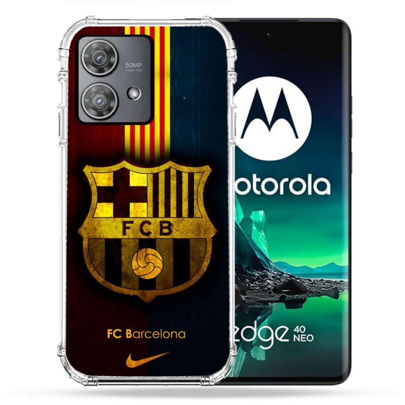 Coque Renforcée Pour Motorola Edge 40 Neo Foot FC Barcelone Vintage