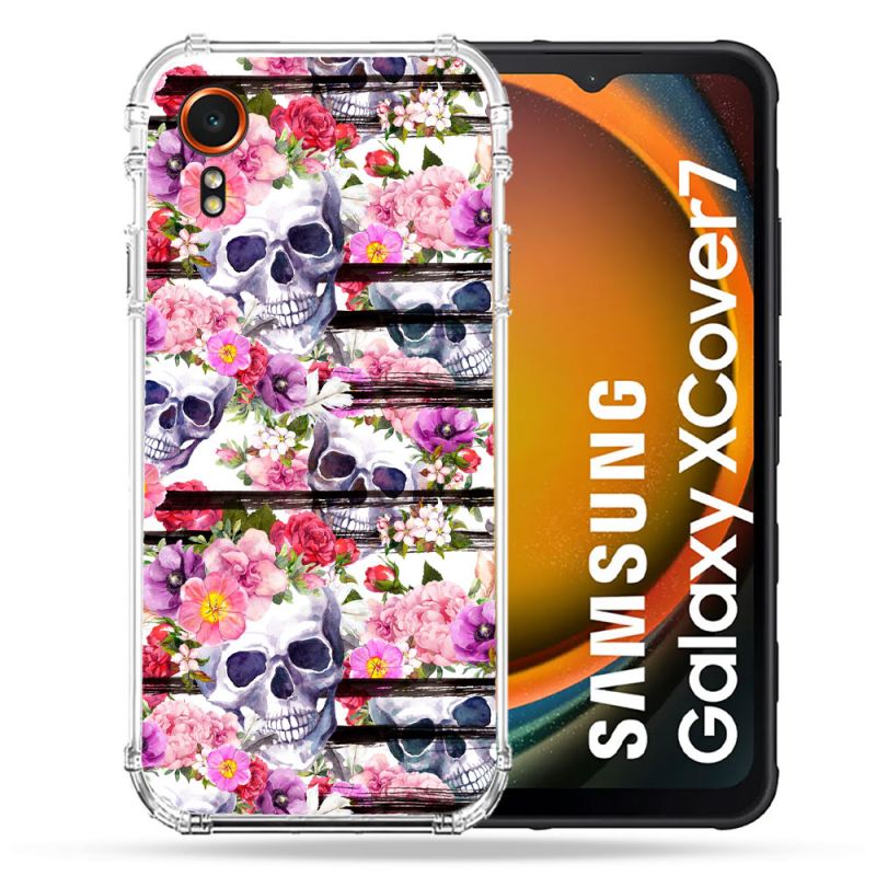 Coque Renforcée Pour Samsung Galaxy Xcover 7 Tete de Mort Pattern