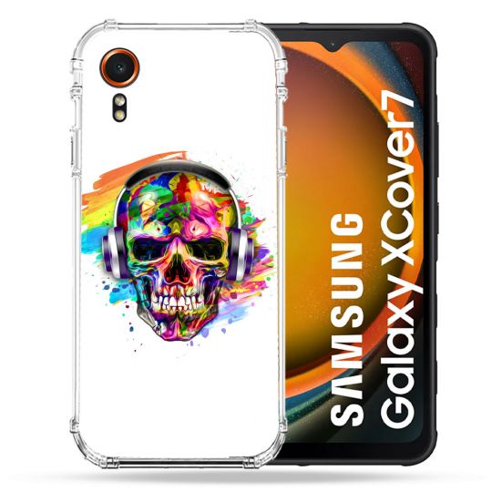 Coque Renforcée Pour Samsung Galaxy Xcover 7 Tete de Mort Tag