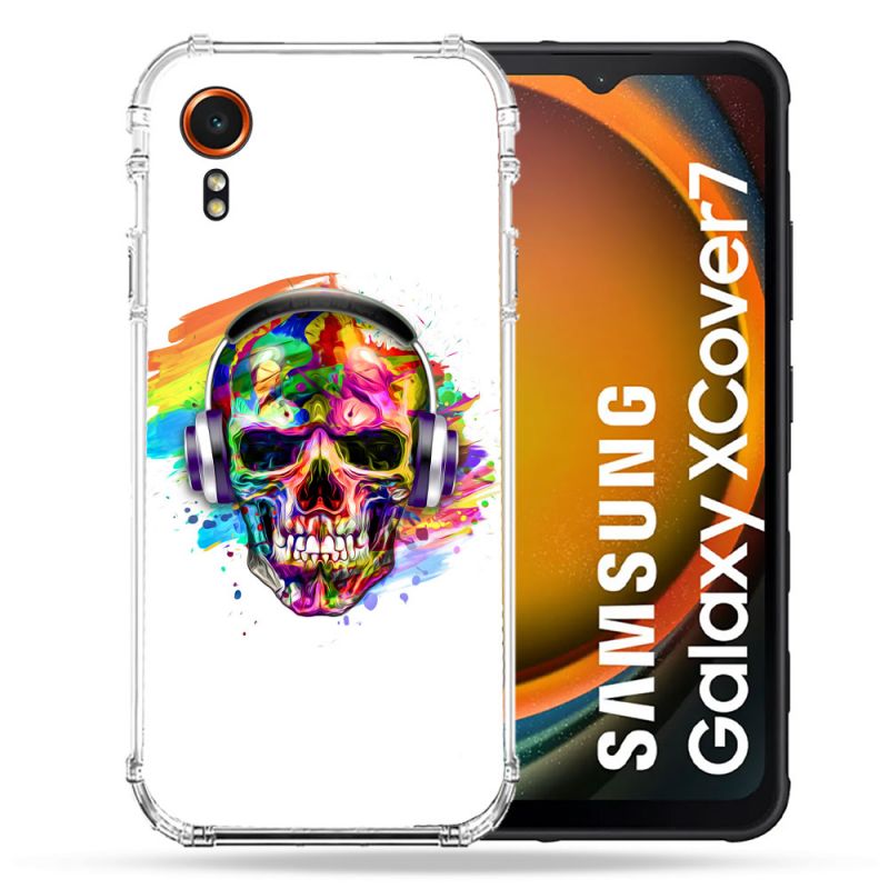 Coque Renforcée Pour Samsung Galaxy Xcover 7 Tete de Mort Tag