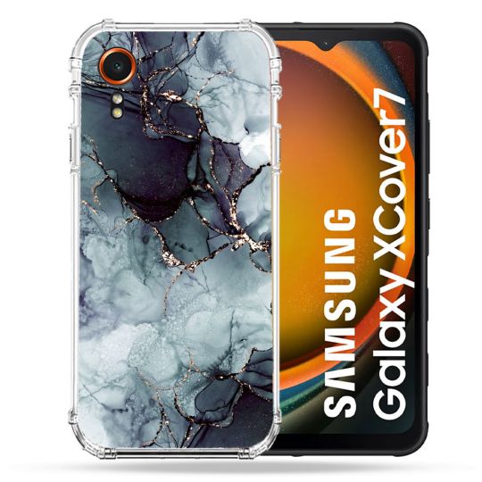 Coque Renforcée Pour Samsung Galaxy Xcover 7 Texture Marbre Gris