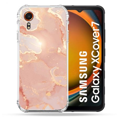 Coque Renforcée Pour Samsung Galaxy Xcover 7 Texture Marbre Rose