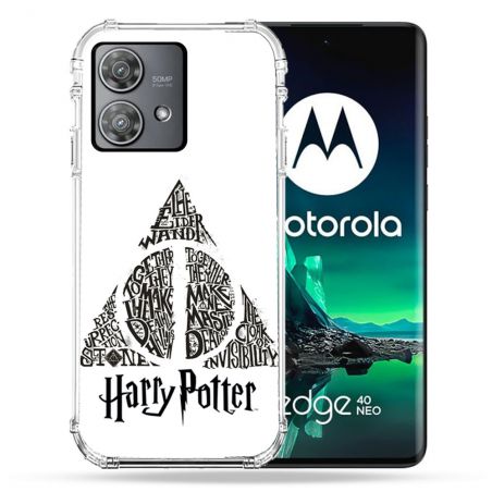 Coque Renforcée Pour Motorola Edge 40 Neo Harry Potter Hollows triangle Blanc