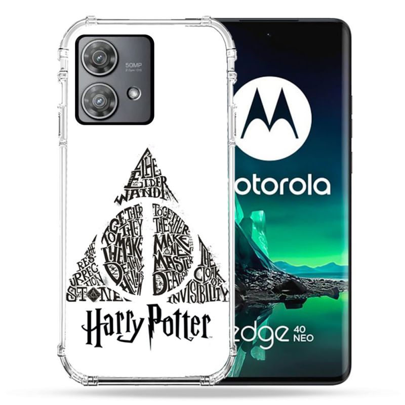 Coque Renforcée Pour Motorola Edge 40 Neo Harry Potter Hollows triangle Blanc