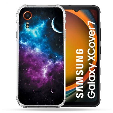 Coque Renforcée Pour Samsung Galaxy Xcover 7 Univers Bleu Violet