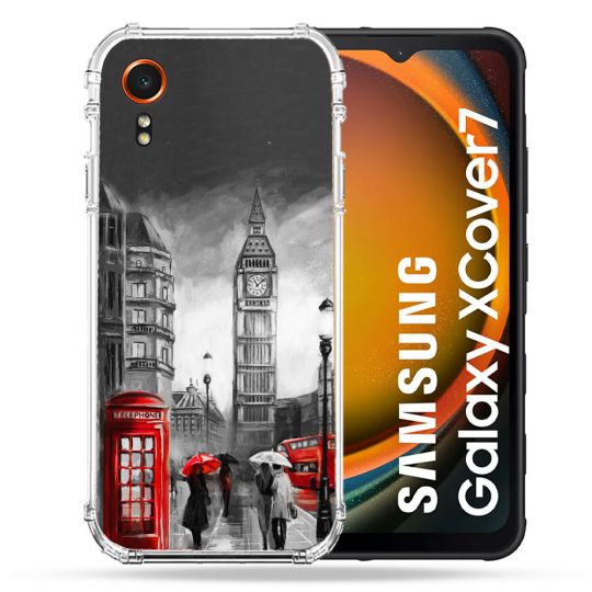 Coque Renforcée Pour Samsung Galaxy Xcover 7 Voyage Angleterre Londres Vintage
