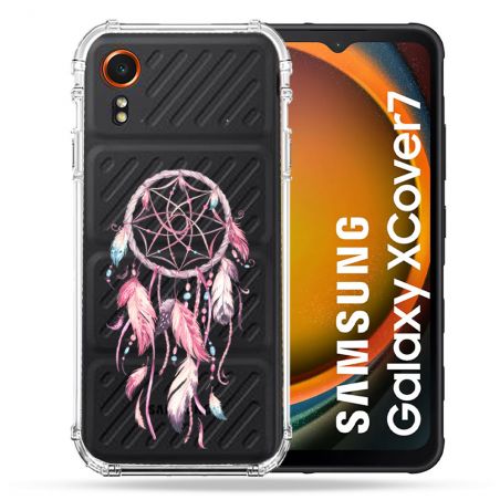Coque Transparente Pour Samsung Galaxy Xcover 7 Attrape Reve Rose