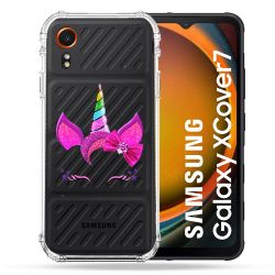 Coque Transparente Pour Samsung Galaxy Xcover 7 Licorne Paillette