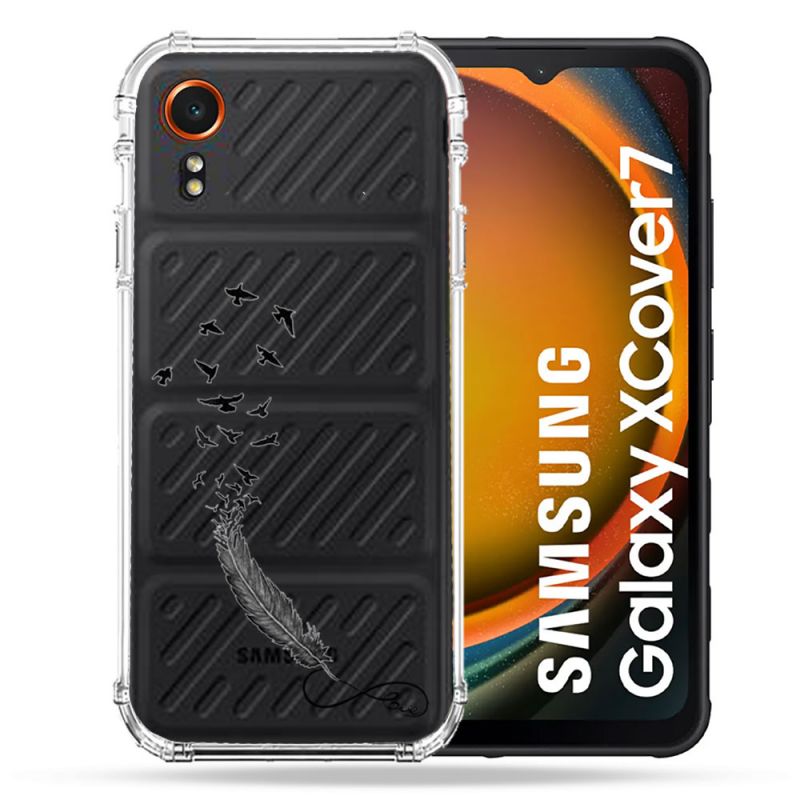 Coque Transparente Pour Samsung Galaxy Xcover 7 Plume Infini