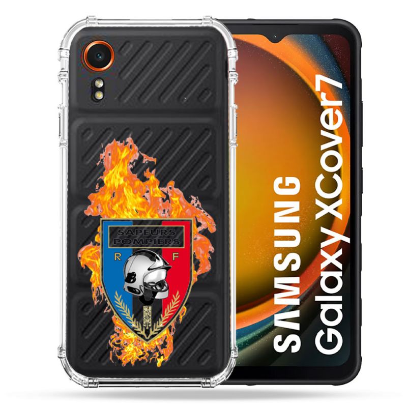 Coque Transparente Pour Samsung Galaxy Xcover 7 Pompier Feu