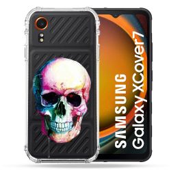 Coque Transparente Pour Samsung Galaxy Xcover 7 Skull Head Crane Colore