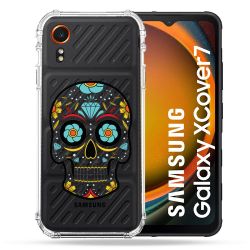 Coque Transparente Pour Samsung Galaxy Xcover 7 Tete Mort Color