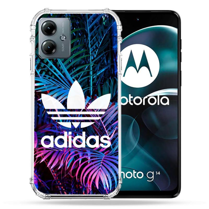 Coque Renforcée Pour Motorola G14 4G Adidas Palmier