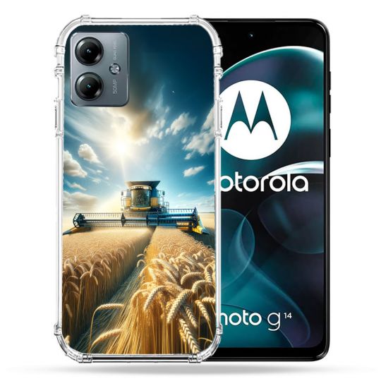Coque Renforcée Pour Motorola G14 4G Agriculture Moissonneuse Blé