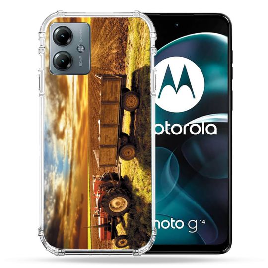 Coque Renforcée Pour Motorola G14 4G Agriculture Tracteur Color