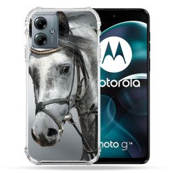 Coque Renforcée Pour Motorola G14 4G Animal Cheval Blanc