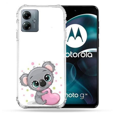 Coque Renforcée Pour Motorola G14 4G Animal Koala Cœur