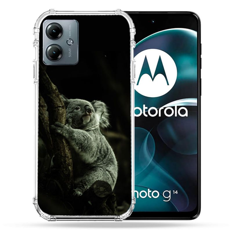 Coque Renforcée Pour Motorola G14 4G Animal Koala Noir