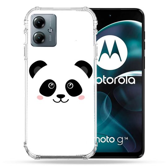 Coque Renforcée Pour Motorola G14 4G Animal Panda Blanc