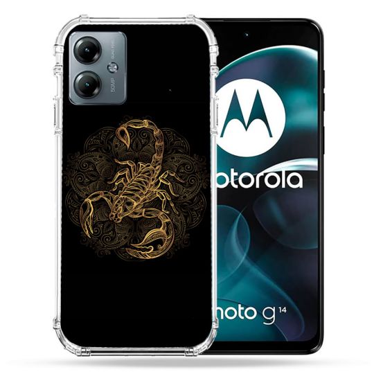 Coque Renforcée Pour Motorola G14 4G Animal Scorpion Fresque