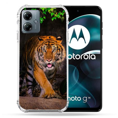 Coque Renforcée Pour Motorola G14 4G Animal Tigre Jungle