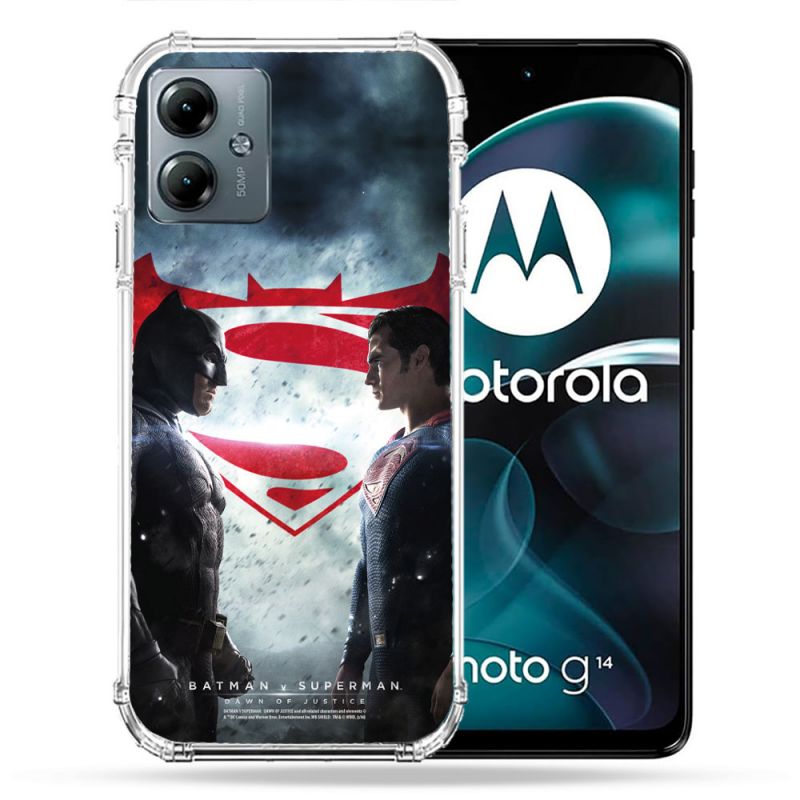 Coque Renforcée Pour Motorola G14 4G Batman VS Superman
