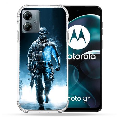 Coque Renforcée Pour Motorola G14 4G Call Of Duty Guerrier
