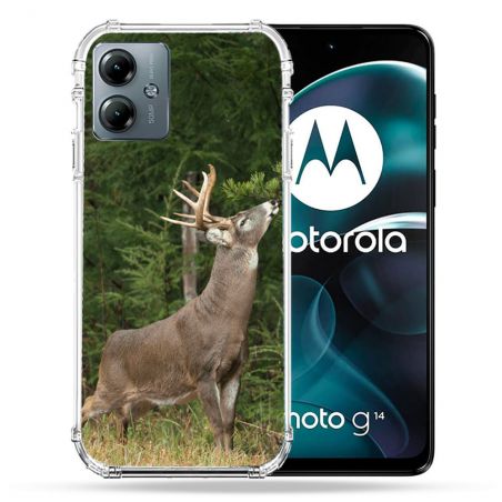Coque Renforcée Pour Motorola G14 4G Chasse Cerf