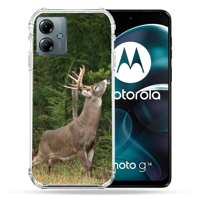 Coque Renforcée Pour Motorola G14 4G Chasse Cerf