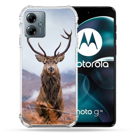 Coque Renforcée Pour Motorola G14 4G Chasse Chevreuil Montagne