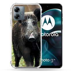 Coque Renforcée Pour Motorola G14 4G Chasse Sanglier bois