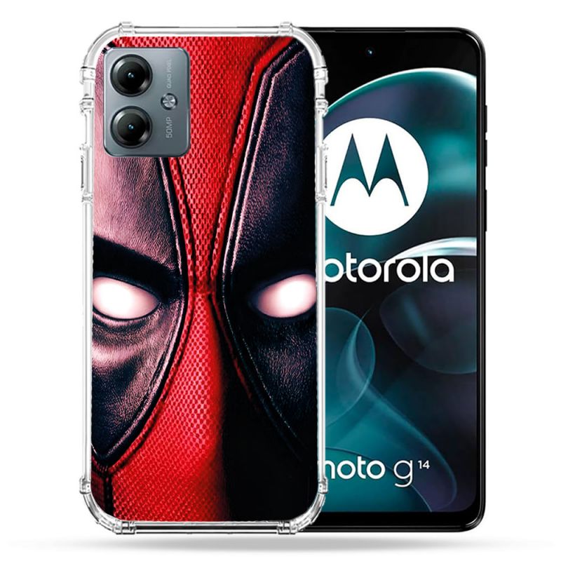 Coque Renforcée Pour Motorola G14 4G Deadpool Yeux