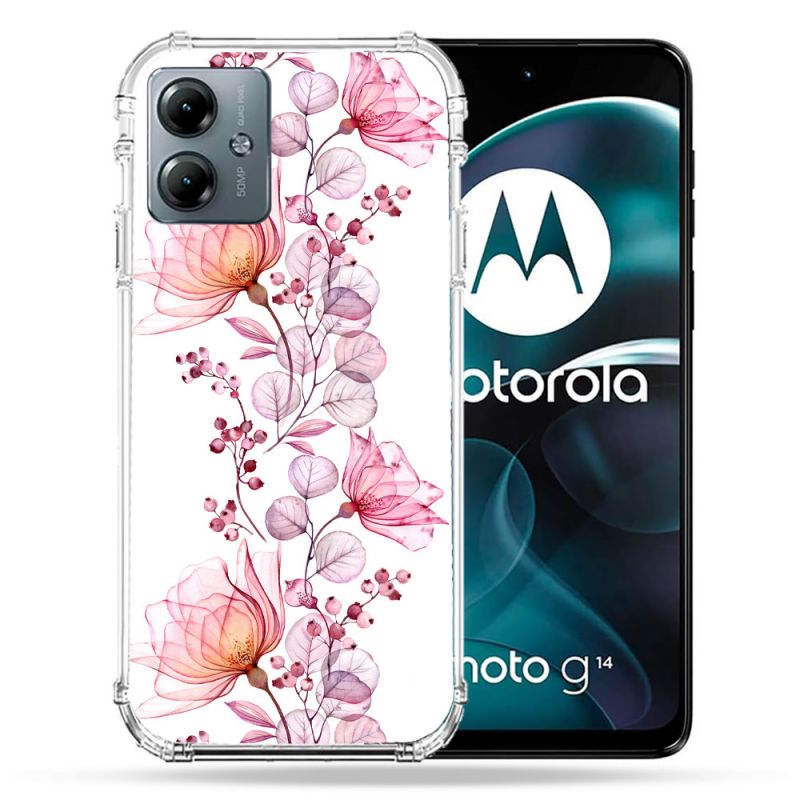 Coque Renforcée Pour Motorola G14 4G Fleur Eclosion