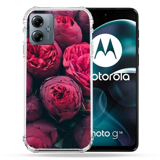 Coque Renforcée Pour Motorola G14 4G Fleur Pivoine