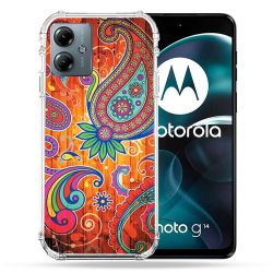 Coque Renforcée Pour Motorola G14 4G Fleur Psychedelic