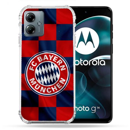 Coque Renforcée Pour Motorola G14 4G Foot Bayern Munich Carreaux