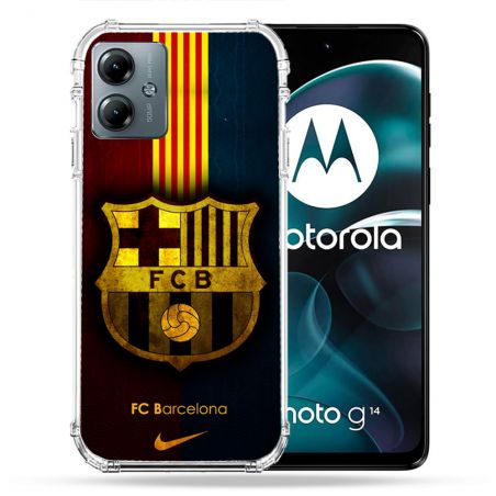 Coque Renforcée Pour Motorola G14 4G Foot FC Barcelone Vintage