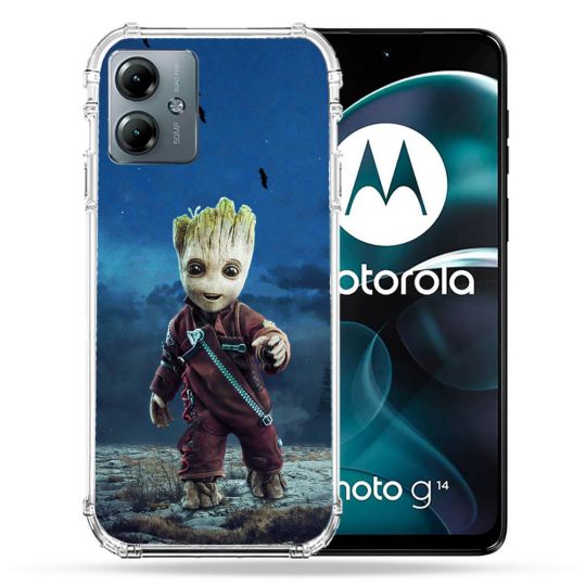 Coque Renforcée Pour Motorola G14 4G Groot Bleu