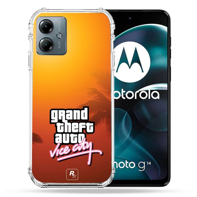 Coque Renforcée Pour Motorola G14 4G GTA Vice City