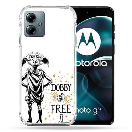 Coque Renforcée Pour Motorola G14 4G Harry Potter Dobby Free Blanc