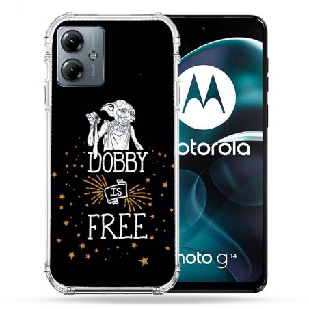 Coque Renforcée Pour Motorola G14 4G Harry Potter Dobby Free Noir