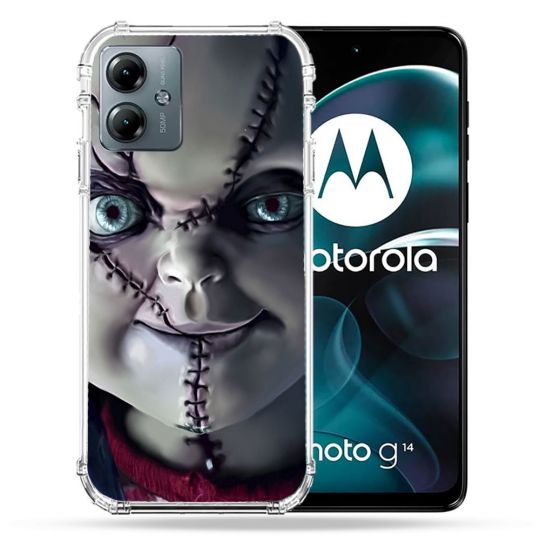 Coque Renforcée Pour Motorola G14 4G Horreur Chucky Cicatrice