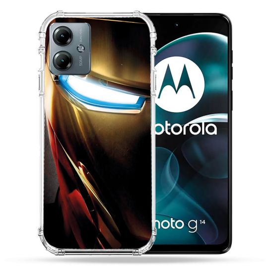 Coque Renforcée Pour Motorola G14 4G Iron Man Casque
