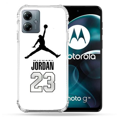 Coque Renforcée Pour Motorola G14 4G Jordan 23 Blanc