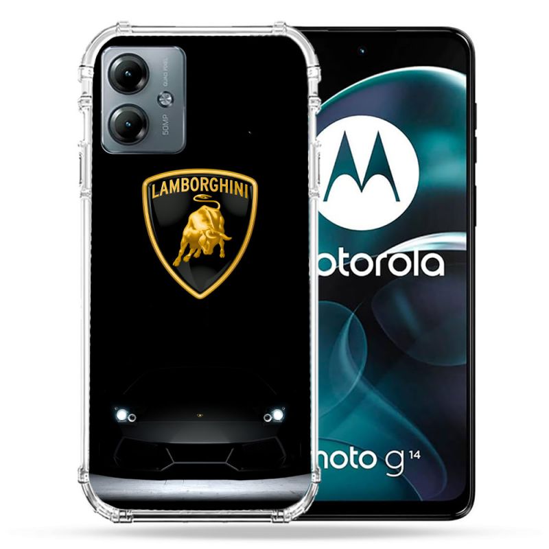 Coque Renforcée Pour Motorola G14 4G Lamborghini Noir