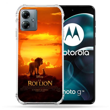 Coque Renforcée Pour Motorola G14 4G Le Roi Lion Affiche