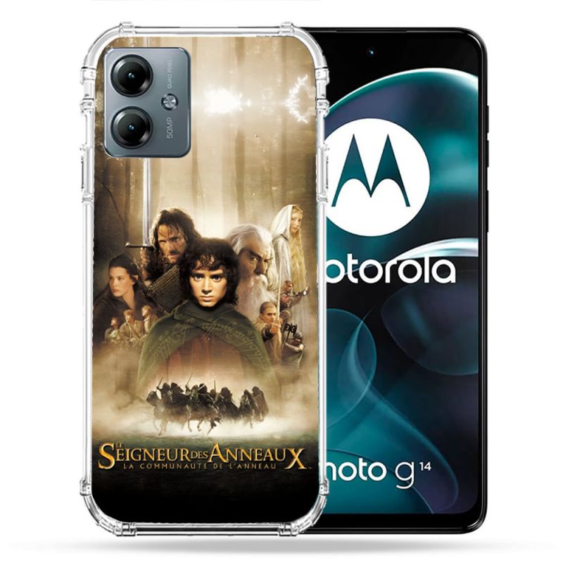 Coque Renforcée Pour Motorola G14 4G Le seigneur Des Anneaux Affiche