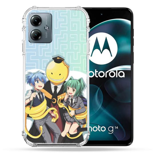 Coque Renforcée Pour Motorola G14 4G Manga Assassination Classroom Kuro Trio